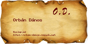 Orbán Dános névjegykártya